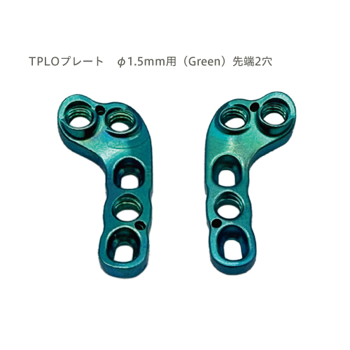 TPLOプレート　φ1.5mm用（Green）先端2穴